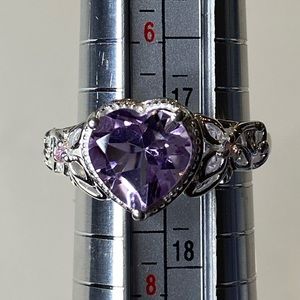 Sterling Heart Shaped Rose De France Ring